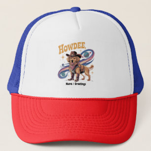 Westerse Gouden Retriever Grappige Cowboy Ruimte H Trucker Pet