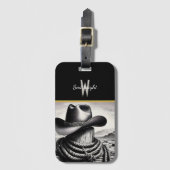Westerse Gril: Cowboyhoed en Lasso Bagagelabel (Voorkant (verticaal))
