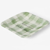 Westerse groene crème plooirok strepen bruids douc papieren bordje (Gebogen)