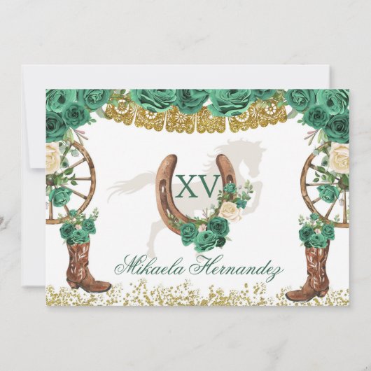 Westerse Groene Jager Charra Mis Quince Landschap  Kaart (Achterkant)