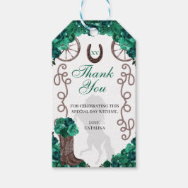 Westerse groene rozen ranchero Quinceanera cadeauk Cadeaulabel