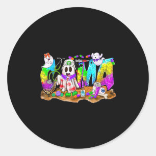 Westerse Halloween Cma Gecertificeerd Medisch Hulp Ronde Sticker