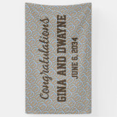 Westerse Hoefijzer Bruiloft Cowboy Spandoek (Verticaal)