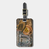Westerse Hoefijzer Cowboyhoed Lasso Bagagelabel (Voorkant verticaal)