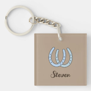 Westerse Hoefijzer Gepersonaliseerde Cowboy Sleute Sleutelhanger