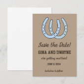 Westerse Hoefijzer Huwelijk Save the Date Kaart (Voorkant / Achterkant)