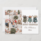 Westerse Howdy Kerst 7 foto Feestdagenkaart (Voorkant)