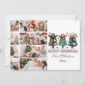 Westerse Howdy Kerst 8 foto Feestdagenkaart (Voorkant)