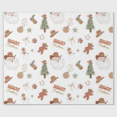 Westerse Howdy Kerst Cowboy Sinterklaas Cadeaupapier (Vlak)
