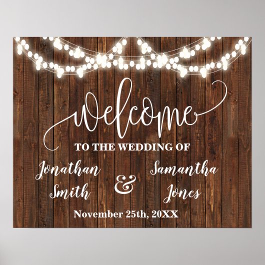 Westerse huwelijks welkomstbord landelijke bruid  poster (Voorkant)