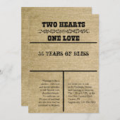 Westerse Jute Uitnodiging voor Jubileum (Voorkant / Achterkant)