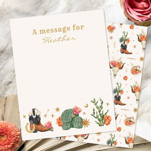Westerse kaart voor bericht bij babyshower