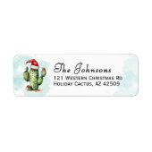 Westerse Kerst Cactus Kerst Retouradres Etiket (Voorkant)