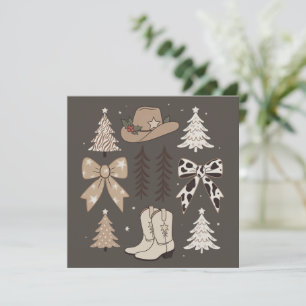 Westerse Kerst Cowboy Land Rodeo Esthetiek  Feestdagenkaart