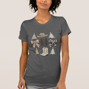 Westerse Kerst Cowboy Landelijke Rodeo Esthetiek T-shirt