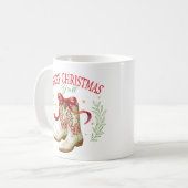 Westerse Kerst Cowboylaarzen Koffiemok (Voorkant links)