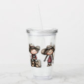 Westerse Kerst voor Kinderen Acryl Drinkbeker (Links)