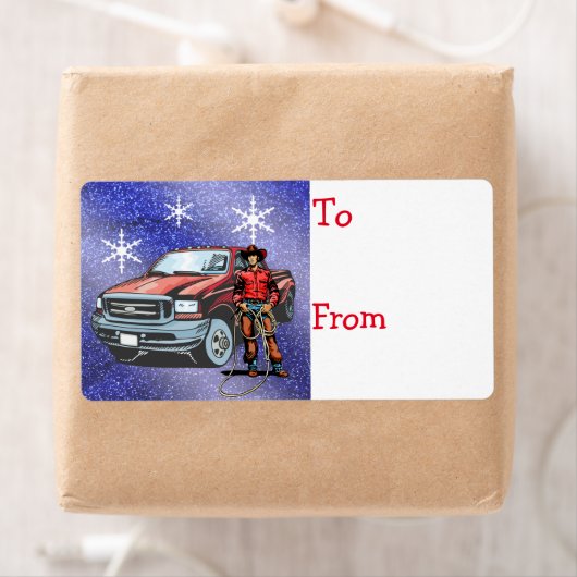 Westerse kerstcadeautags labels (Insitu)