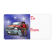 Westerse kerstcadeautags labels