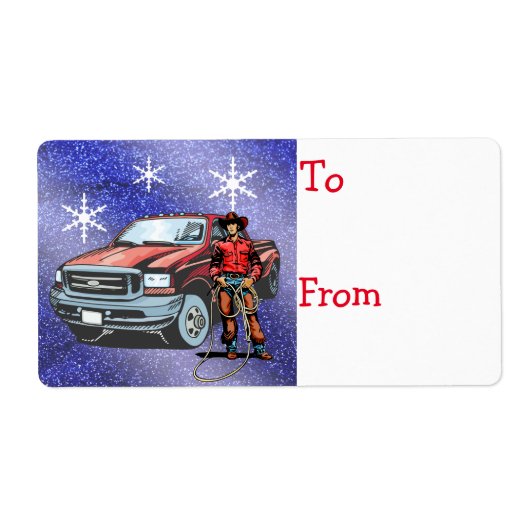 Westerse kerstcadeautags labels (Voorkant)