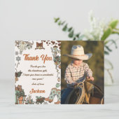 Westerse kerstfeest Dank je kaart foto (Staand voorkant)