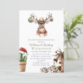 Westerse kerstfeest uitnodiging (Staand voorkant)