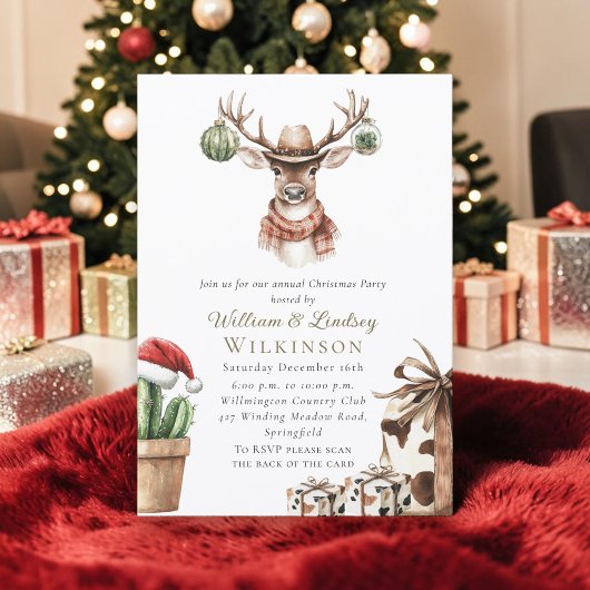 Westerse kerstfeest uitnodiging