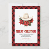 Westerse kerstkaart boerderij geruite ontwerp (Voorkant)
