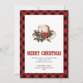 Westerse kerstkaart met cowboyhoedprint (Voorkant)