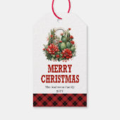 Westerse kerstlabel met Yuletide Yeehaw tekst Cadeaulabel (Achterkant)