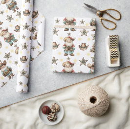Westerse Kerstman Cadeaupapier