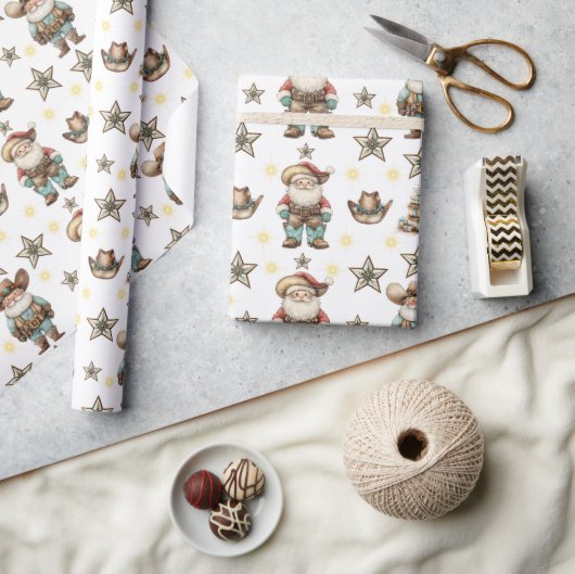 Westerse Kerstman Cadeaupapier (Crafts)