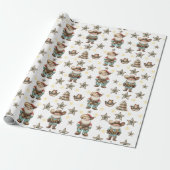 Westerse Kerstman Cadeaupapier (Uitgerold)