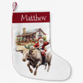 Westerse Kerstman Cowboy Kerst Zuidwesterse  Kleine Kerstsok (Voorkant)