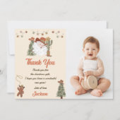 Westerse Kerstman Kerstfeest Bedankkaart Foto Kaart (Voorkant)