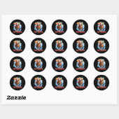 Westerse Kerstman Prettig Kerstfeest Ronde Sticker (Vel)