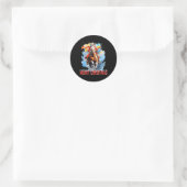 Westerse Kerstman Prettig Kerstfeest Ronde Sticker (Tas)