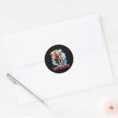 Westerse Kerstman Prettig Kerstfeest Ronde Sticker (Envelop)