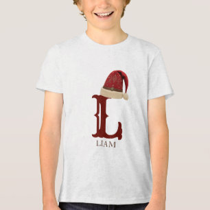 Westerse kerstmuts Monogram naam Kerstmis Tri-Blend Shirt