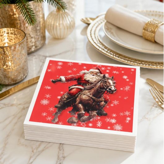 Westerse Kerstpapieren Servetten