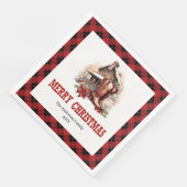 Westerse kerstservetten met buffelruit  servet (Hoek)