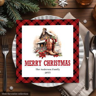 Westerse kerstservetten met buffelruit servet