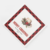 Westerse Kerstservetten rustieke buffelplaid  Servet (Hoek)