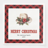 Westerse Kerstservetten rustieke buffelplaid  Servet (Voorkant)