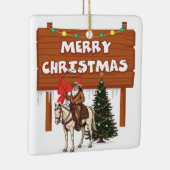 Westerse Kerstversiering Keramisch Ornament (Rechts)