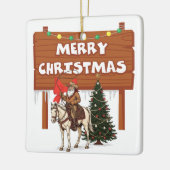 Westerse Kerstversiering Keramisch Ornament (Links)