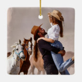 Westerse Kerstversiering Keramisch Ornament (Achterkant)