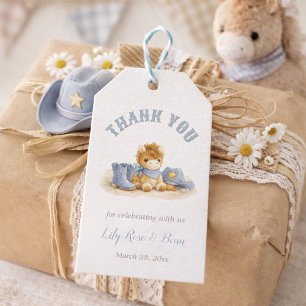 Westerse Kleine Cowboy Baby Shower Bedankje Cadeau Cadeaulabel