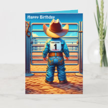 Westerse Kleine Cowboy Eerste Verjaardag Rodeo Aan