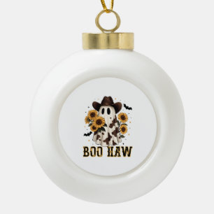 Westerse Koe Vlek Spookachtige Geest Boe Hoe Keramische Bal Ornament